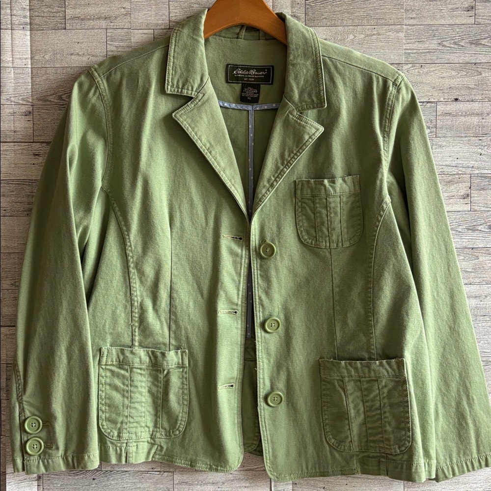 Green Jacket Eddie Bauer Womens XL canvas barn Coatâ Y2k Vintage